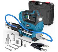 Ecarke Engrasadora Batería 12000 PSI| Compatible Ma-Kita 18V| Motor Brushless| 3 Velocidades| Manguera 1m| Adaptador 90°| Luz LED | para Tractores Camiones,Equipos Pesados(Solo Productos)-Azul