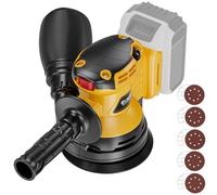 Ecarke Lijadora orbital aleatoria compatible con batería Dewalt (sin batería) 15000 RPM 5 pulgadas lijadora orbital aleatoria con 6 velocidades, bolsa de polvo y 10 papeles de lija para carpintería