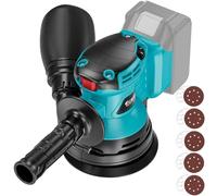 Ecarke Lijadora orbital aleatoria compatible con batería Makita (sin batería) 15000 RPM 5 pulgadas lijadora orbital aleatoria con 6 velocidades, bolsa de polvo y 10 papeles de lija para carpintería