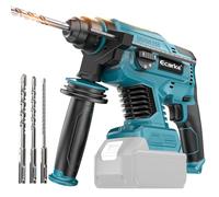 Ecarke Martillo perforador para batería Makita 18V, taladros para martillo SDS Plus, 4 modos de funcionamiento, 1500 rpm/4500 BPM, taladro de impacto sin escobillas con mango giratorio de 360° y 4