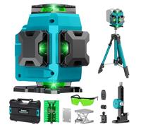 Ecarke Nivel Laser 4D con 16 Líneas Horizontales, 4x360°, Trípode, Compatible con Batería Makita 18V, Nivel Láser Autogestionado para Obras de Construcción, Azulejos y Renovación (Solo Herramienta)