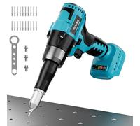Ecarke remachadora electrica compatible con baterías Makita 18V; remachadora sin escobillas con 20 remaches en tres tamaños (3,2/4,0/4,8 mm) ; para reparaciones automóviles (Solo Herramienta)