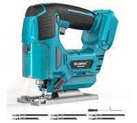 Ecarke Sierra de calar a batería 850W con láser compatible con Makita 18V, 3000 rpm, corte en bisel 0-45°, 3 modos pendulares, velocidad variable,con 6 hojas para madera, metal, plástico (sin batería)