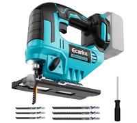 Ecarke Sierra de calar inalámbrica de 750 W compatible con Makita 18 V, regulable sin niveles, con 6 hojas de sierra y sistema de sujeción rápida, para madera, metal, plástico y madera contrachapada
