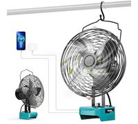 Ecarke Ventilador de batería de 6 pulgadas compatible con baterías Makita de 18 V, ventilador portátil con USB y conector tipo C, ideal para camping, taller, casa y obra (sin batería ni cargador)