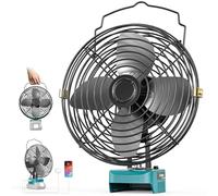 Ecarke Ventilador inalámbrico de 8 pulgadas compatible con baterías Makita de 18 V, ventilador portátil con USB y conector tipo C, ideal para camping, taller, casa y obra (sin batería ni cargador)