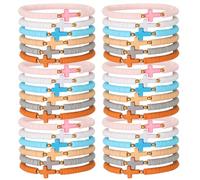 Ecation 36 pulseras de silicona con cruz a granel para mujeres y hombres, pulseras de cuentas de oración cristiana de Jesús, regalos de fe religiosa, como se muestra, Arcilla polimérica, No es una