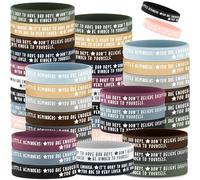 Ecation 36 pulseras motivacionales a granel de silicona inspiradoras de colores a granel, regalo de salud mental para empleados y compañeros de trabajo