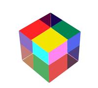 ECBANLI CMY Cubo de Mezcla de Colores, Prisma acrílico CMYcube de 50 mm (2 Pulgadas), Juguete de física de Colores de dispersión RGB y decoración de Escritorio