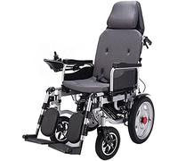 ECBCUEG Silla de ruedas eléctrica totalmente reclinable, tubo de acero grueso, patinete de cuatro ruedas ultraligero y plegable, color morado