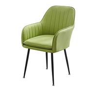 ECBETCR Sillas de comedor verdes simples sillas con reposabrazos - Asiento de cuero y marco de metal negro, cojín extraíble para el hogar, oficina, cocina, sala de estar, sillas de maquillaje (juego
