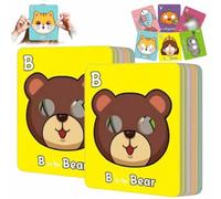 ECBLI 26 Tarjetas Didácticas del Alfabeto con Máscaras De Animales, Tarjetas Didácticas De Máscaras Coloridas para Aprender Letras, con Temas De Animales, Aprende Frases En Inglés(2sets)