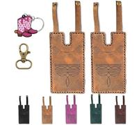 ECBLI Cartera De Cuero for Botas, Cartera Vaquera con Cierre a Presión, Moderna, con Múltiples Tarjeteros for Mujer Y Hombre(Brass,2PCS)