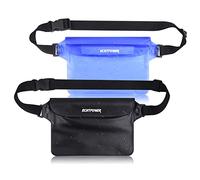 ECCHTPOOWER Bolsa Impermeable Riñonera Protectora para Teléfono Móvil, iPad, Dinero, Llaves, Documentos, 100% Impermeable Ideal para Correr, Pescar, IR a Playa, Natar-2 Pack