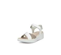 ECCO Women's Flowt Wedge Luxury Crossband Sandal, White, 9-9.5