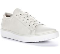 ECCO Cuero Suave Casual con Cordones Adulto Mujer Zapatillas Blancas GB 3-9