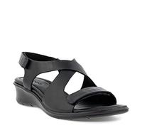ECCO Felicia - Sandalias de cuña cruzada para mujer, Black, 39 EU