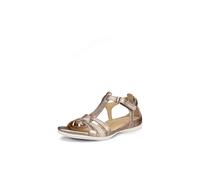 ECCO Flash T-Strap Sandal, Sandalias Mujer, Plateado (57462 Warm Grey Metallic/Moon Rock), 40 EU