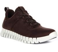 Ecco Gruuv Dritan Nappa Cuero Elástico Hombre Trainer Negro Blanco EU 41-46
