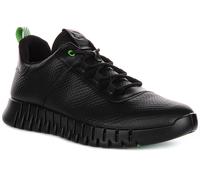 Ecco Gruuv Zapatillas De Cuero Para Hombre Ajuste Ceñido Negro UK 7 - 12