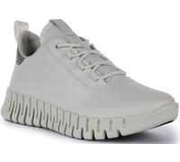 Ecco Gruuv Lace Up Adulto Sintético Cuero Mujer Trainer En Blanco EU 36-42