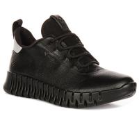 Ecco Gruuv W Dritan G Tex Fluidform Elástico Mujeres Trainer En Negro UK 4 - 9