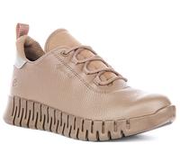 Ecco Gruuv W Dritan Nappa Fluidform Elástico Mujer Trainer En Topo EU 37-42