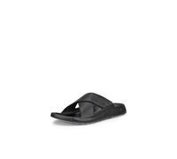 ECCO Men's Cozmo Two Band Cross Slide Sandal, Black, 7-7. 5