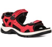 Ecco Offroad Nubuck Cuero Senderismo Mujer Sandalia En Rojo Negro EU 36-42