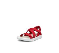 ECCO Sandalia suave con correa cruzada para mujer, color rojo chile, 36