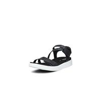 ECCO Sandalia suave de 3 correas para mujer, color negro, talla 4