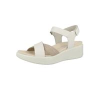 ECCO Women's Flowt Wedge Luxury Crossband Sandal, White, 9-9.5