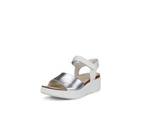 ECCO Sandalias de corcho con cuña Flowt para mujer, blanco, plateado (Pure Silver/White), 39/39.5 EU