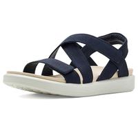 ECCO Sandalias suaves para mujer, con correa cruzada, color azul marino, 4 UK