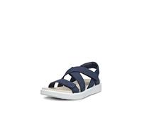 ECCO Sandalias suaves para mujer, con correa cruzada, color azul marino, talla 6