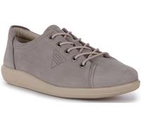 Ecco Soft 2.0 Zapatillas Caminar Bajas Mujer Cuero Con Cordones Marrón