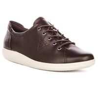 Ecco Soft 2.0 Zapatillas Caminar Bajas Mujer Cuero Con Cordones Marrón