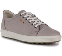 Ecco Soft 7 Contrast Nubuck Cuero Zapatillas Lace Up Gris Mujeres EU 37-42