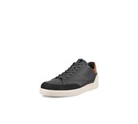 ECCO Tenis Street Lite Court para Hombre, Negro/coñac/Piedra caliza, 13-13.5