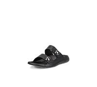 ECCO Women's Cozmo Two Band Button Slide Sandal, Black, 6-6.5
