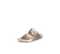 ECCO Women's Cozmo Two Band Slide Sandal, Pure White Gold Metallic, 6-6.5