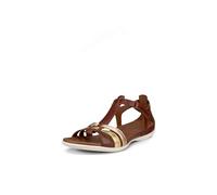 ECCO Women's Flash T-Strap Sandal, Mink/Gold/Hammered Bronze, 11-11.5