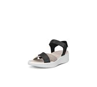 ECCO Women's Flowt Wedge Luxury Crossband Sandal, Black, 5-5.5