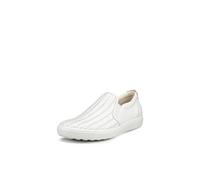 ECCO Women's Soft 7 Woven Slip on 2.0 Sneaker, White, 10-10.5