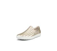 ECCO Zapatillas Deportivas Soft 7 Woven Slip On II para Mujer, Oro Blanco Puro, 36.5/37 EU