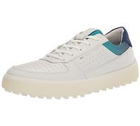 ECCO Zapatos de Golf cómodos para Hombre 2023 M Tray de Cuero Resistente al Agua sin Pinchos, Blanco Azul Profundidades Caribe, 42 EU