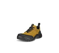 ECCO Zapatos de senderismo impermeables con cordones para hombre, Nubuck negro/aceite de oliva nobuck, 10-10.5