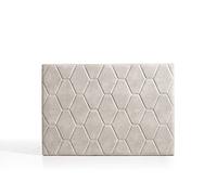 ECCOX - Cabecero de Cama Agata en Tela Antimanchas Acualine - Cabezal Tapizado en Tela con Acolchado de Espuma y Refuerzo Trasero - Color Blanco Efecto Granito - Cama 150-150x110x6,5 cm
