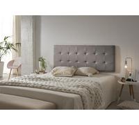 ECCOX - Cabecero de Cama Capitone a Cuadros de Polipiel - Cabezal Tapizado en Polipiel con Acolchado de Espuma y Refuerzo Trasero - Color Gris - 152 cm para Camas de 150 cm
