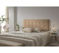 ECCOX - Cabecero de Cama Capitone a Cuadros de Tela Antimanchas Aquaclean- Cabezal Tapizado con Acolchado de Espuma y Refuerzo Trasero - Color Camel Claro - 152 cm para Camas de 150 cm